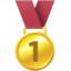 medaille 1e plaats Emoji (Facebook)