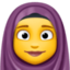 wanita bertudung Emoji (Facebook)