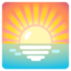 Sonnenaufgang über dem Meer Emoji (Google)