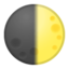 maan in eerste kwartier Emoji (Google)