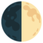 primo quarto di luna Emoji (Google)