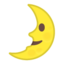 maan met gezicht in eerste kwartier Emoji (Google)