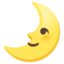 pierwsza kwadra księżyca z twarzą Emoji (Google)