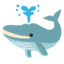 baleine soufflant par son évent Emoji (Google)