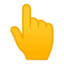 tenyér felfelé mutató ujjal Emoji (Google)