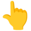 nach oben weisender Zeigefinger von hinten Emoji (Google)