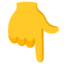 nedåtpekande finger Emoji (Google)