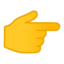 dłoń z palcem wskazującym w prawo Emoji (Google)