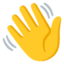 zwaaiende hand Emoji (Google)