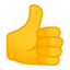 felfelé mutató hüvelykujj Emoji (Google)