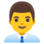 nhân viên văn phòng nam Emoji (Google)