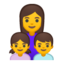 Family: Woman, Girl, Boy Emoji (Google)