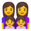 Family: Woman, Woman, Girl, Girl Emoji (Google)