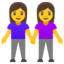 twee vrouwen hand in hand Emoji (Google)