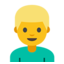 người tóc vàng hoe Emoji (Google)