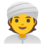 người đội khăn xếp Emoji (Google)