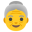 femme âgée Emoji (Google)