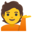 persoon achter informatiebalie Emoji (Google)