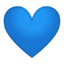 blaues Herz Emoji (Google)