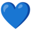 blauw hart Emoji (Google)