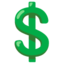 Heavy Dollar Sign Emoji (Google)