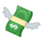 Money With Wings Emoji (Google)