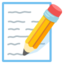 Papier und Bleistift Emoji (Google)