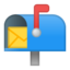 Open Mailbox With Raised Flag Emoji (Google)