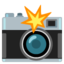 Fotoapparat mit Blitz Emoji (Google)