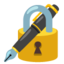 cadenas fermé avec stylo Emoji (Google)