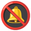 durchgestrichene Glocke Emoji (Google)