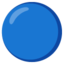 blauwe cirkel Emoji (Google)