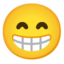 faccina raggiante con occhi felici Emoji (Google)