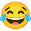 Gesicht mit Freudentränen Emoji (Google)