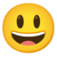 faccina con un gran sorriso e occhi spalancati Emoji (Google)