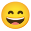 grijnzend gezicht met lachende ogen Emoji (Google)