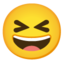 smilende ansigt med åben mund og lukkede øjne Emoji (Google)