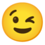 zwinkerndes Gesicht Emoji (Google)