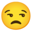 chagrijnig gezicht Emoji (Google)