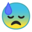 Downcast Face With Sweat Emoji (Google)