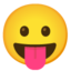 visage qui tire la langue Emoji (Google)