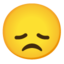 față dezamăgită Emoji (Google)