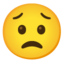 besorgtes Gesicht Emoji (Google)