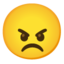 visage en colère Emoji (Google)