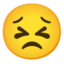 volhardend gezicht Emoji (Google)