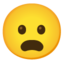 rosszalló arc nyitott szájjal Emoji (Google)