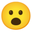 visage avec bouche ouverte Emoji (Google)