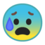 Anxious Face With Sweat Emoji (Google)