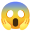 visage qui hurle de peur Emoji (Google)