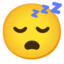 miegantis veidas Emoji (Google)